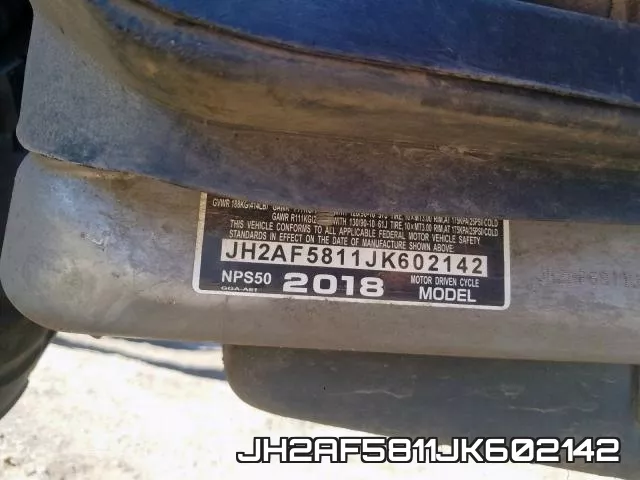 JH2AF5811JK602142 фото 2