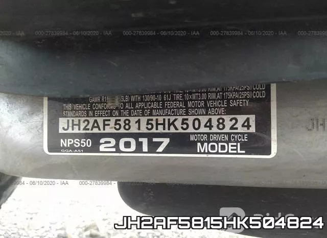 JH2AF5815HK504824 фото 2