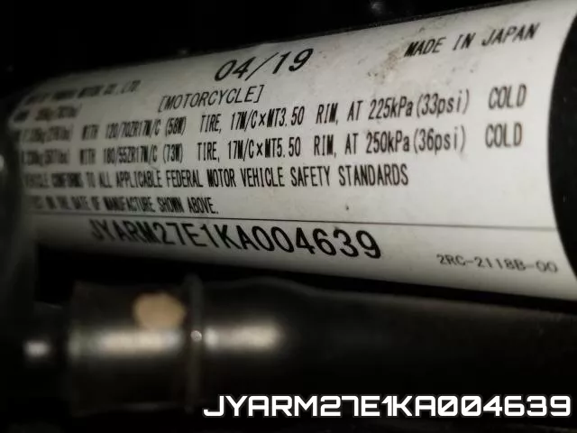 JYARM27E1KA004639 фото 2