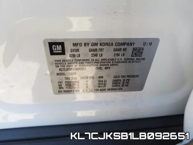 KL7CJKSB1LB092651 фото 2