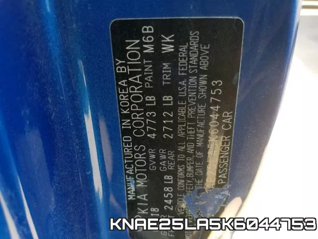 KNAE25LA5K6044753 фото 2