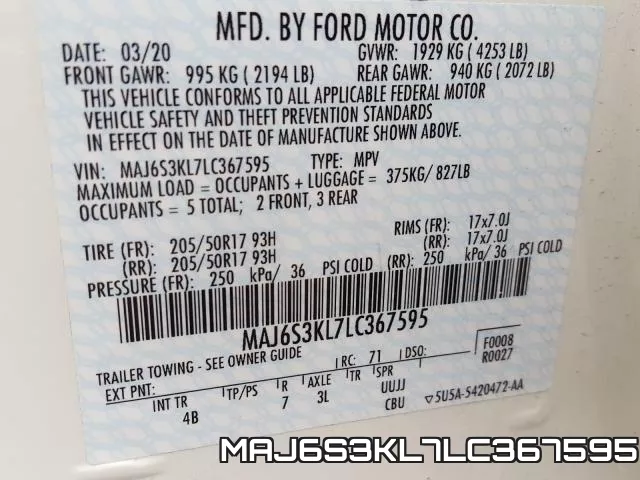 MAJ6S3KL7LC367595 фото 2