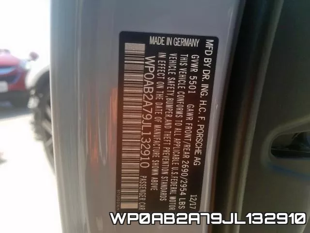 WP0AB2A79JL132910 фото 2