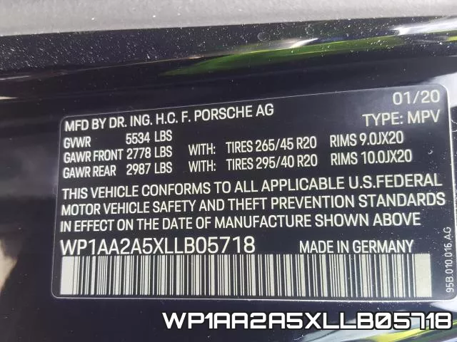 WP1AA2A5XLLB05718 фото 2
