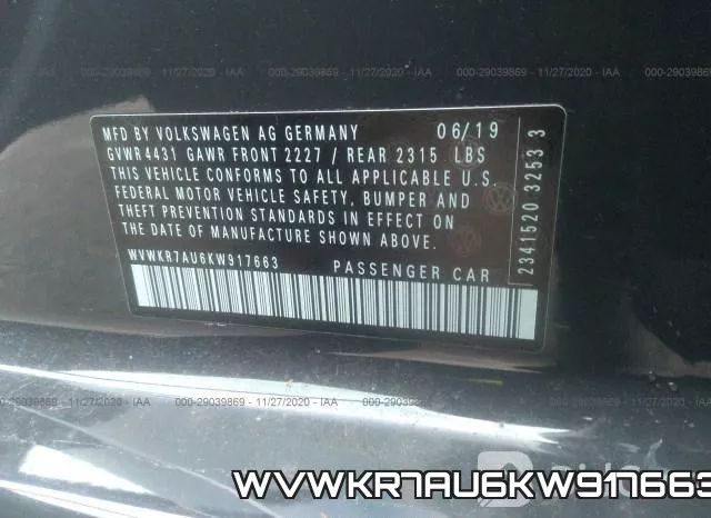 WVWKR7AU6KW917663 фото 10