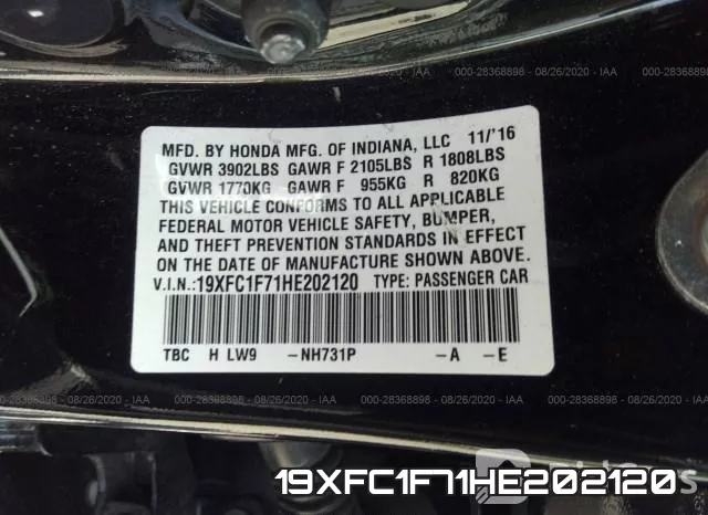 19XFC1F71HE202120 фото 9