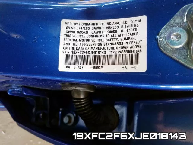 19XFC2F5XJE018143 фото 2