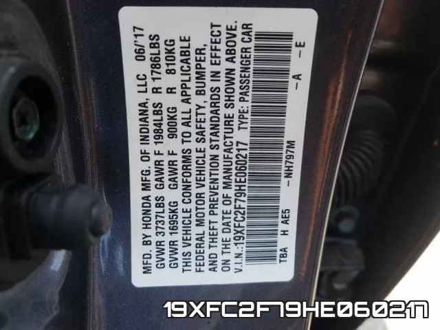 19XFC2F79HE060217 фото 2