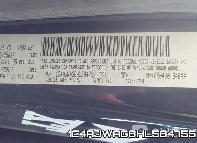 1C4AJWAG8HL584755 фото 10