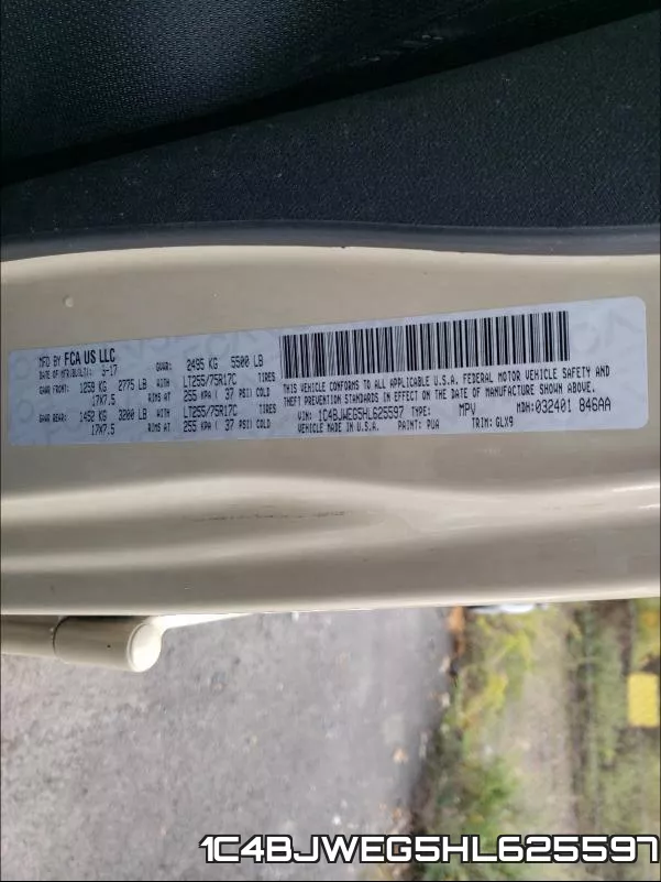 1C4BJWEG5HL625597 фото 2