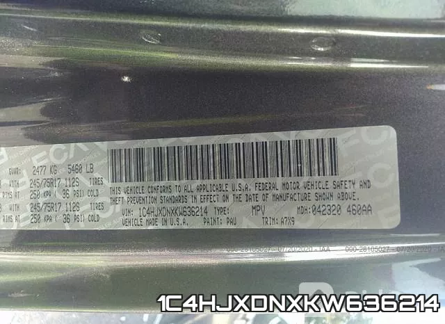 1C4HJXDNXKW636214 фото 10