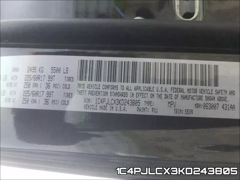 1C4PJLCX3KD243805 фото 2