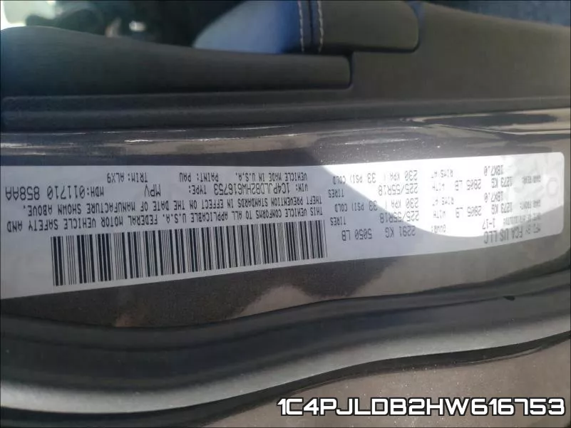 1C4PJLDB2HW616753 фото 2