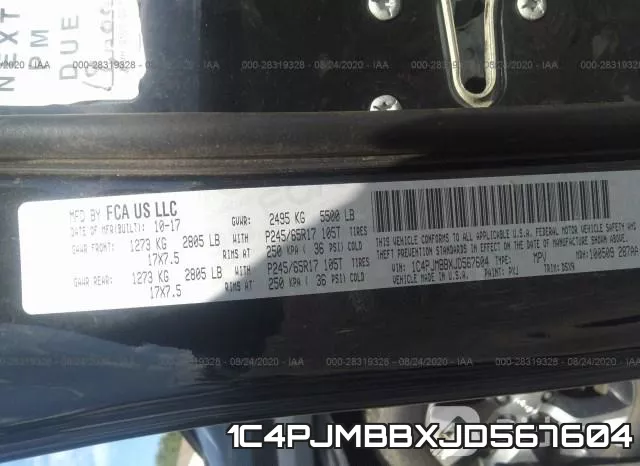1C4PJMBBXJD567604 фото 10