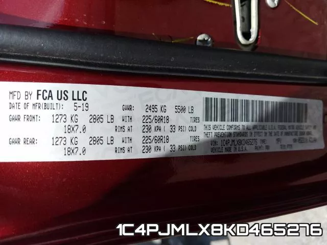 1C4PJMLX8KD465276 фото 2