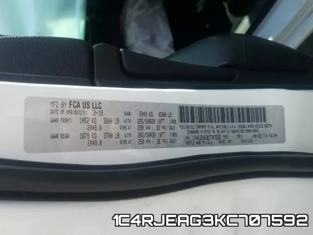 1C4RJEAG3KC707592 фото 2