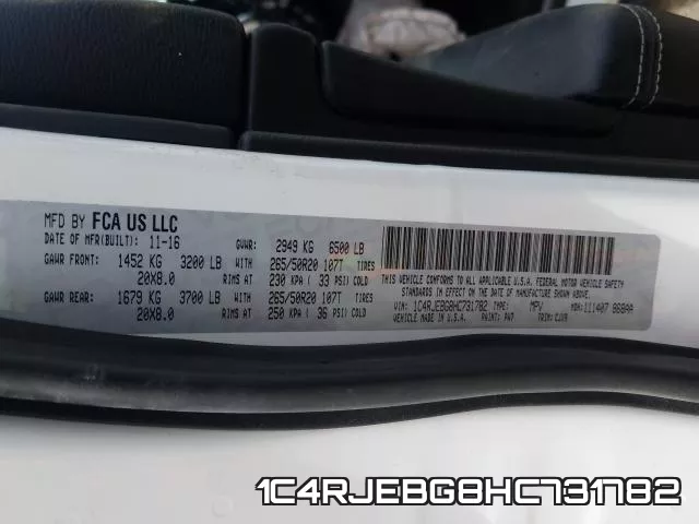 1C4RJEBG8HC731782 фото 2