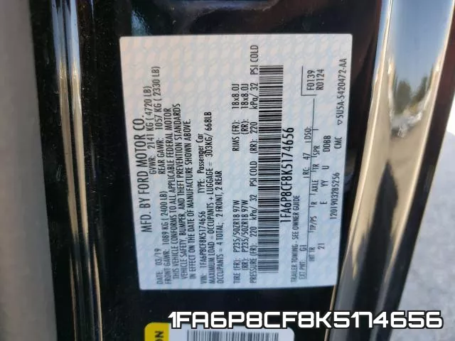 1FA6P8CF8K5174656 фото 2