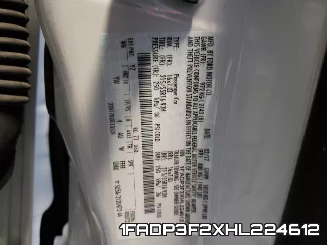 1FADP3F2XHL224612 фото 2
