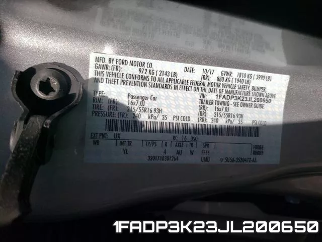 1FADP3K23JL200650 фото 2