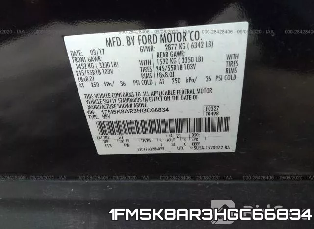 1FM5K8AR3HGC66834 фото 9