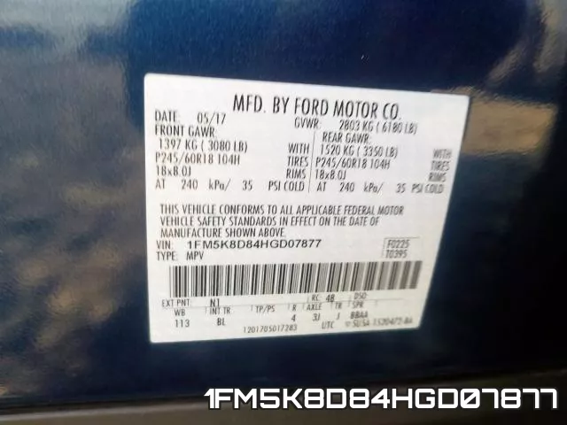 1FM5K8D84HGD07877 фото 2