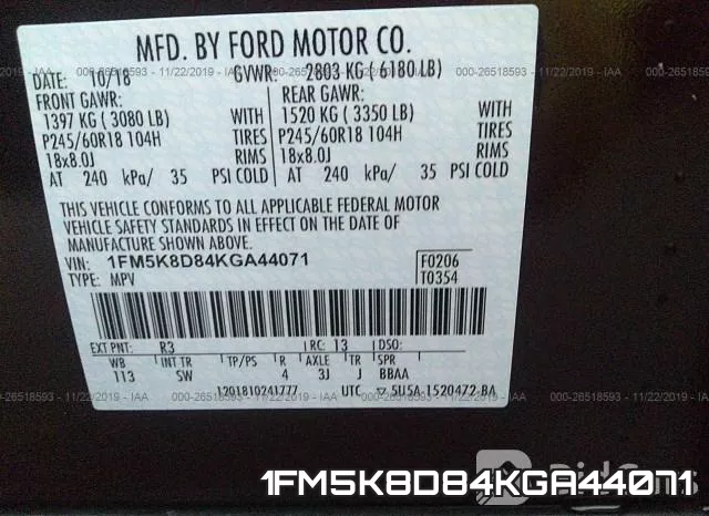 1FM5K8D84KGA44071 фото 10