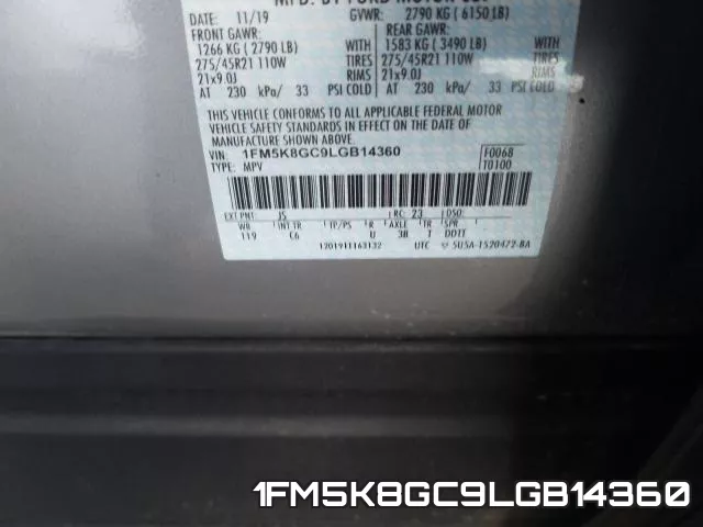 1FM5K8GC9LGB14360 фото 2