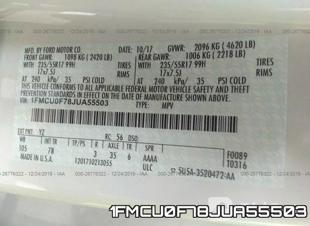 1FMCU0F78JUA55503 фото 10