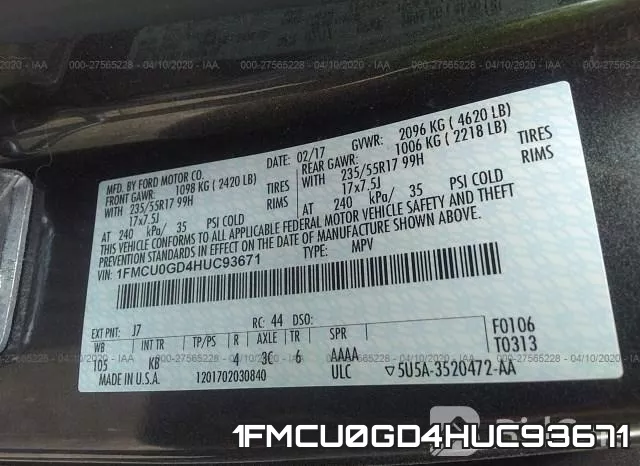 1FMCU0GD4HUC93671 фото 10