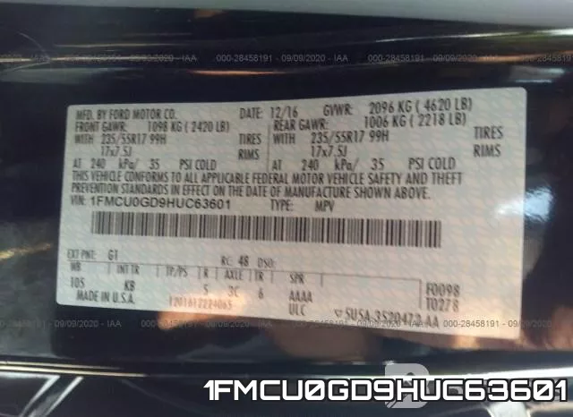 1FMCU0GD9HUC63601 фото 10