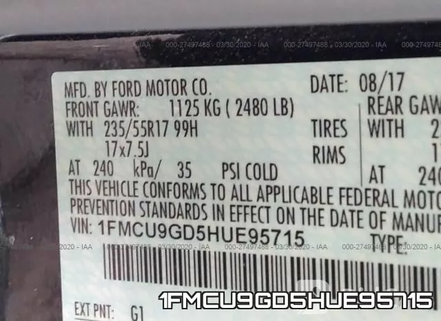 1FMCU9GD5HUE95715 фото 10