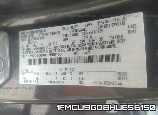 1FMCU9GD8HUE56150 фото 10