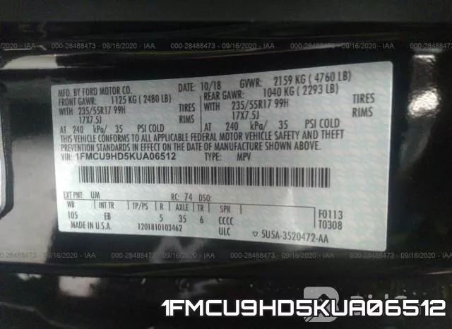1FMCU9HD5KUA06512 фото 10