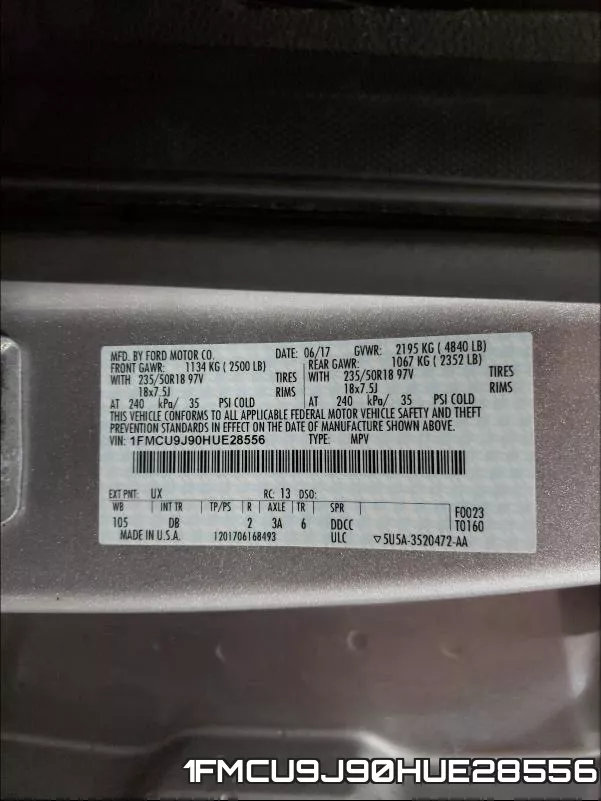 1FMCU9J90HUE28556 фото 2
