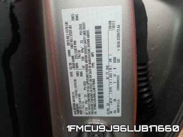 1FMCU9J96LUB17660 фото 2