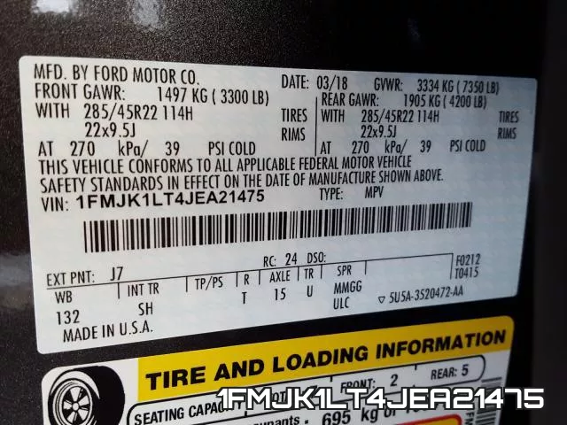 1FMJK1LT4JEA21475 фото 2