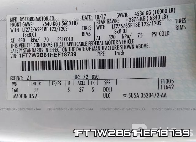 1FT7W2B61HEF18739 фото 10