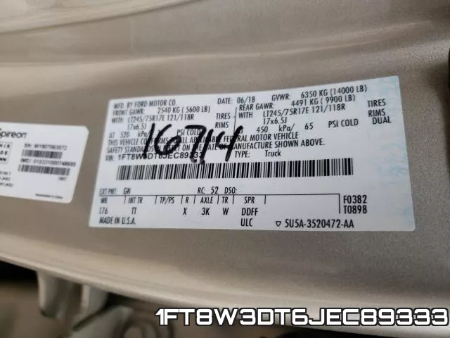 1FT8W3DT6JEC89333 фото 2