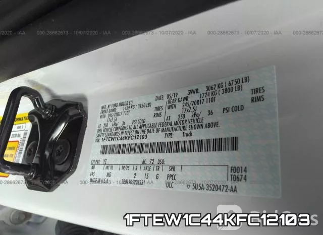 1FTEW1C44KFC12103 фото 10