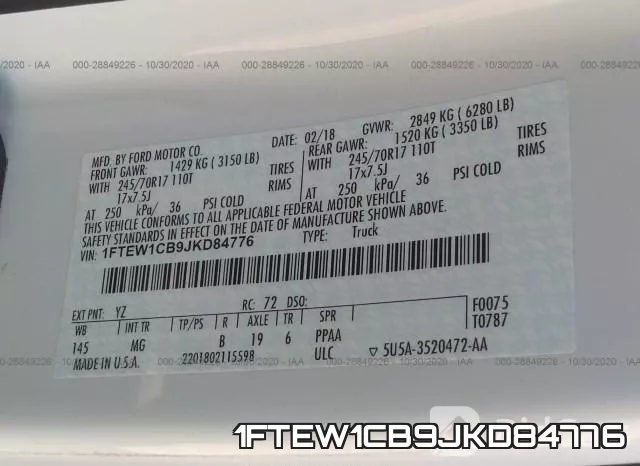 1FTEW1CB9JKD84776 фото 10