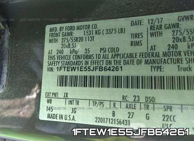 1FTEW1E55JFB64261 фото 10