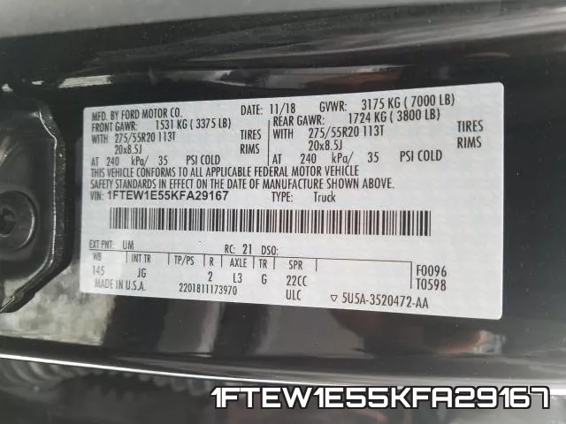 1FTEW1E55KFA29167 фото 2