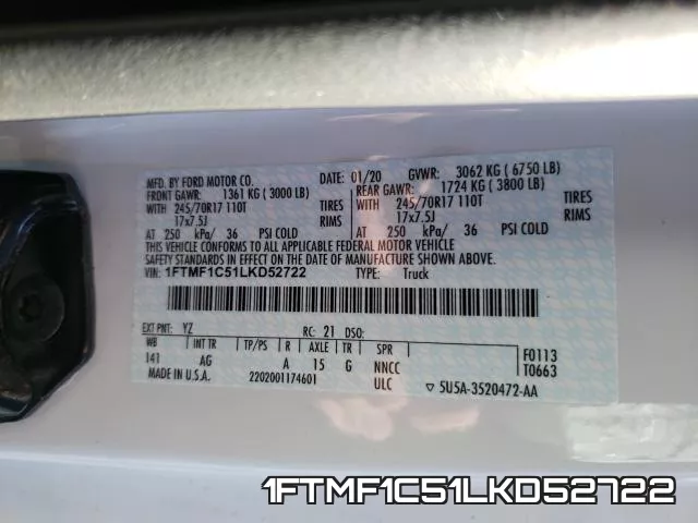 1FTMF1C51LKD52722 фото 2