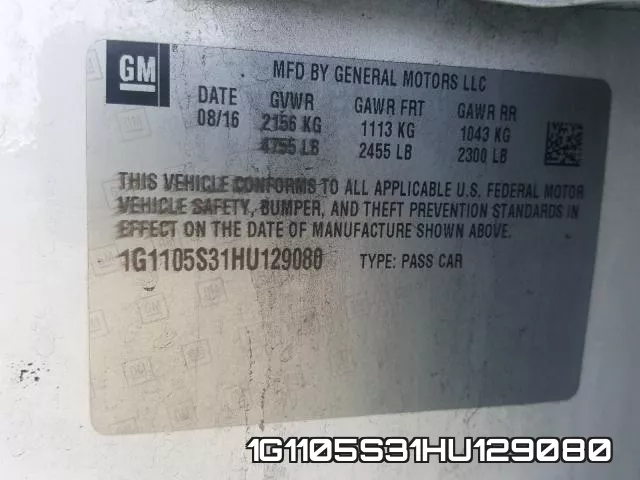 1G1105S31HU129080 фото 2