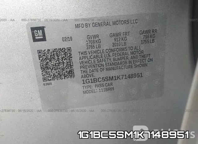 1G1BC5SM1K7148951 фото 10