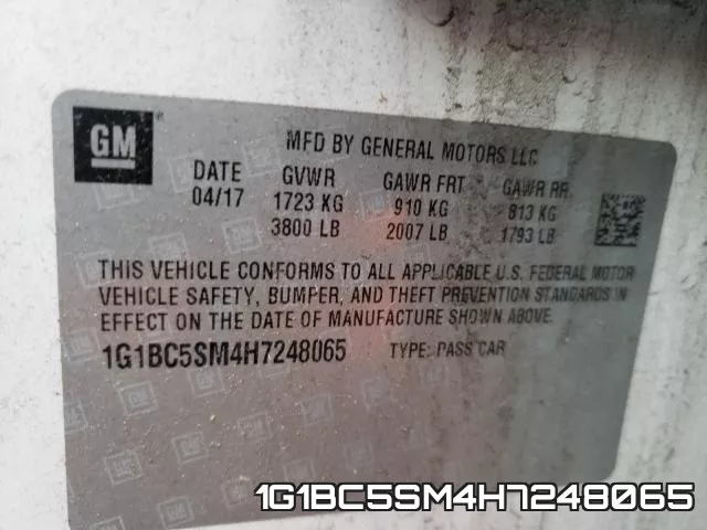 1G1BC5SM4H7248065 фото 2