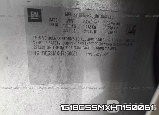 1G1BC5SMXH7150061 фото 10