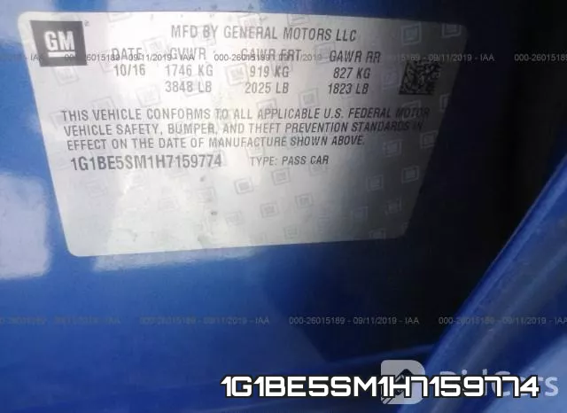 1G1BE5SM1H7159774 фото 10