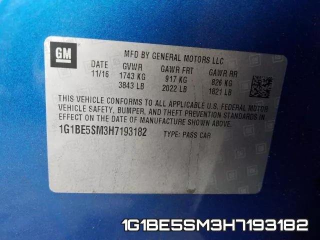 1G1BE5SM3H7193182 фото 2